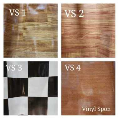 Karpet Meteran VINYL SPON lebar 2 meter dijual per 0,5 meter - VS-1 Serat Kayu VS-2 Kayu Kotak