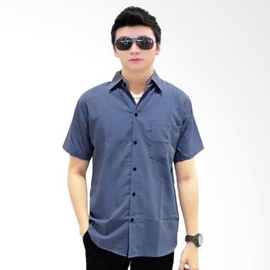 Jual Adamsbell Flanel Shirt Panjang Kemeja Pria - Biru