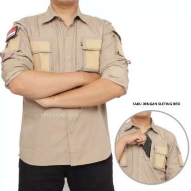 Kemeja Taktical Jumbo 3XL 4XL PdL 511 Komando Baju Big besar lapangan Krem XXXL