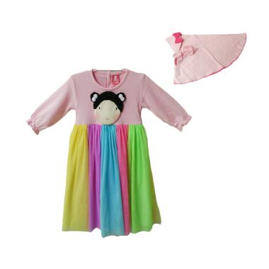 Jual Petite Bear Baju  Gamis  Rainbow Anak  Perempuan  Pink 