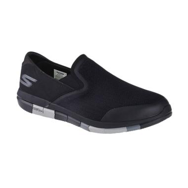 Jual Skechers Men GO Flex Sepatu Olahraga - Black Grey