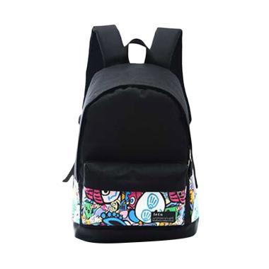 Jual Generic Korea Motif Animasi Travel Backpack - Black