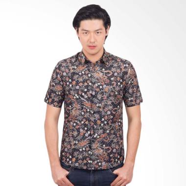 Jual Parama Batik Black Lotus Slim Fit Kemeja Lengan