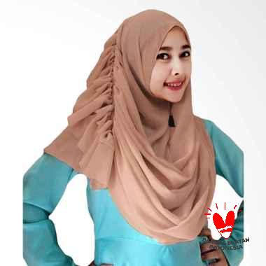  Jilbab  Warna  Coklat  Muda Voal Motif