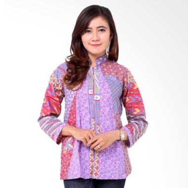 Jual Batik Distro BA8161 Kombinasi Embos Panjang Blus