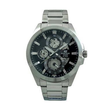 jual casio edifice stainless steel jam tangan pria esk 300d 1avudf silver black harga jual casio edifice stainless steel jam tangan pria esk 300d 1avudf silver black harga