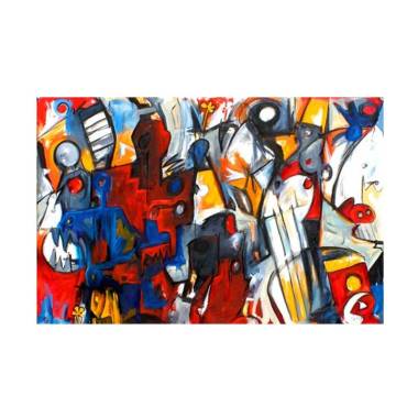 Jual Let's Talk Canvas Abstract Gravity Lukisan Digital 