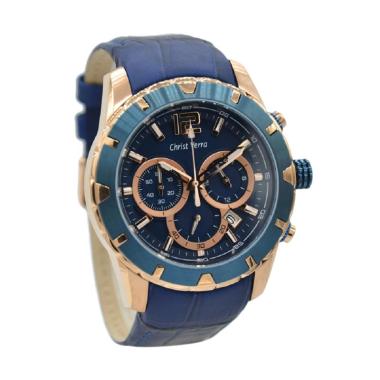 Jual Christ Verra Jam Tangan Pria - Biru Rosegold 31602G