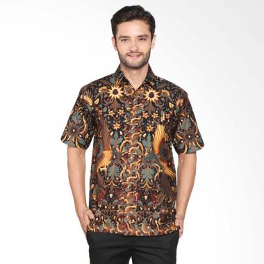 Jual Blitique Motif  Kembang Daun  Kemeja  Batik Pria  Hitam 