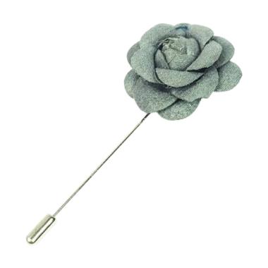 Houseofcuff Collar Bar Flower Alpha Lapel Pin Bros Jas Wedding Best Man - Grey Abu - abu
