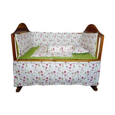 Hermosa Home Decor Bumper Baby Box Farm Bantal, Selimut, dan Alas Tidur Bayi Multicolor