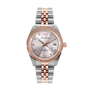Christ Verra Multifunction Men���s Watch CV 72022G-14 SLV Jam Tangan Pria - Silver Rose Gold Silver-
