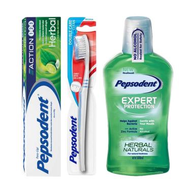 Jual Paket Hemat Mulut Segar - Pepsodent Herbal Pasta Gigi 