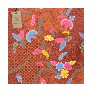 Jual Cek Batik  Motif  Unik Bunga  Jawa Kain Coklat Online 