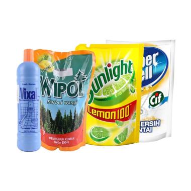 Jual Paket Hemat Rumah Bersih 02 - Sunlight Lemon [800 mL