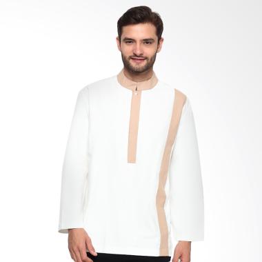 Jual SHA MIA Baju Koko Lengan Panjang Putih Khaki Online 