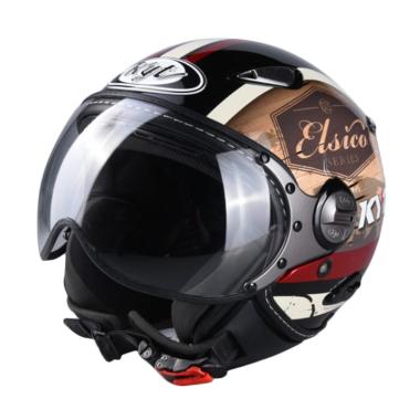 Jual KYT #4 Elsico Helm Half Face - Black Cream Online 
