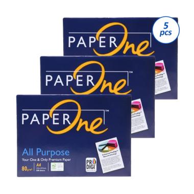 Jual Paper One Kertas HVS A4 [80 g/5 rim] Online - Harga