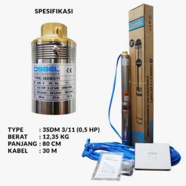 Pompa Celup 0.5HP 3SDM Pompa Submersible 3SDM 0.5HP OSSEL 3/11
