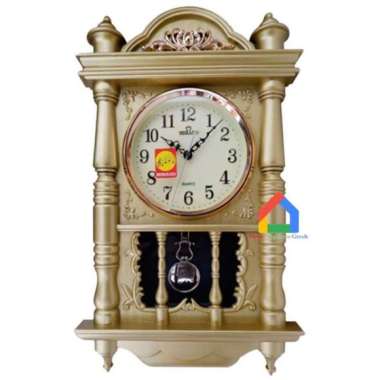 Jam Dinding Mirado Bunyi Setiap Jam Melody / Suara MCP 901 / 902 / 912 [Emas/Coklat Tua] Emas
