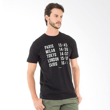 Jual Tendencies World Time Kaos Pria - Hitam Online 