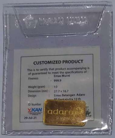 Jual Logam Mulia Antam 10 Gram Tahun 2021 Model Terbaru Asli - Harga