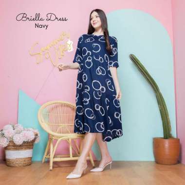 Jual Leesy.id - Blouse Motif Rosella BLUE - Semua Ukuran BLUE di Seller