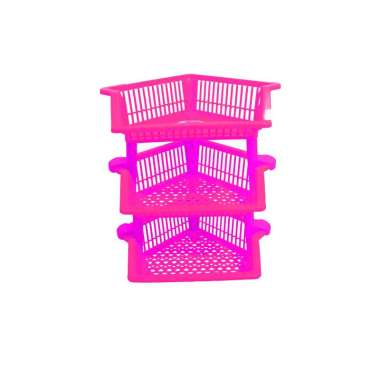 Rak Plastik Segitiga 3 Tingkat Multi Rack Lion Star A 19 Pink