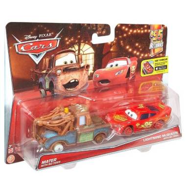 Jual Mattel Disney Cars Mater and McQueen with No Tires 