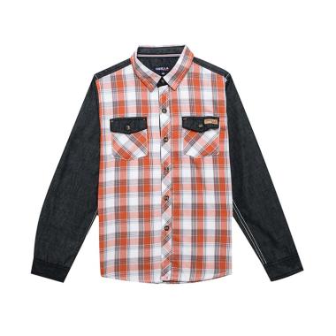 Jual Osella Kids Long Shirt Kotak Orange White Grey Kemeja Jual Osella Kids Long Shirt Kotak Orange White Grey Kemeja