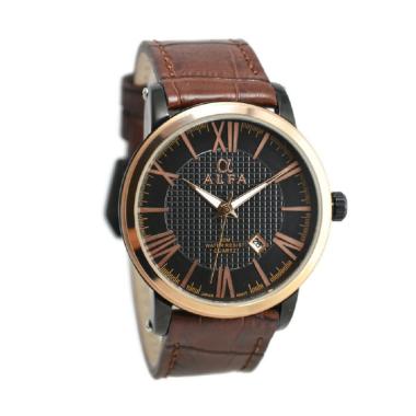 Jual Alfa 55004M Jam Tangan Pria - Coklat Rosegold Online 