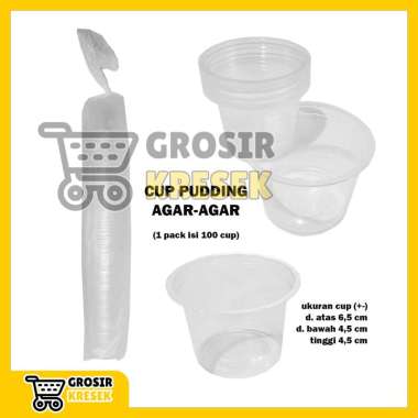 GROSIR T068-GJK Gelas Plastik Cup Puding / Agar-Agar +-100ml (isi 100 cup / pack)