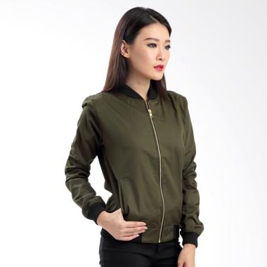 Jual MKY Clothing Plain Bomber Jacket Wanita Green 
