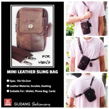 Jual Tas Kulit Salempang Pinggang Laki Laki Terbaik Mei 2022 - Harga