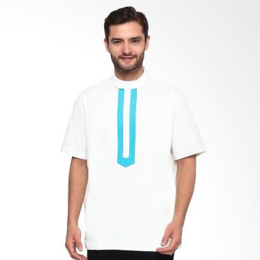 Jual SHA MIA Baju Koko Lengan Pendek Putih Biru Online Jual SHA MIA Baju Koko Lengan Pendek Putih Biru Online