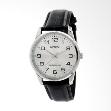 Jual CASIO Analog Men Leather Band Jam Tangan Pria - Hitam 