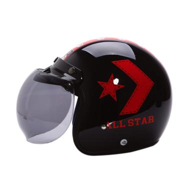 Jual WTO Helmet Retro Bogo All Star Helm Half Face - Hitam