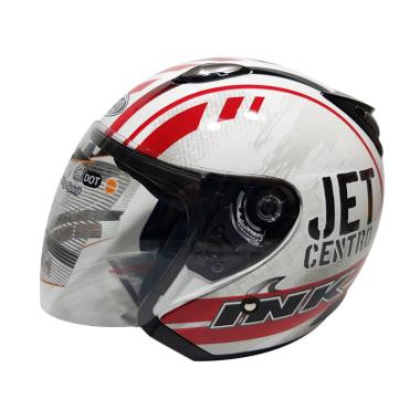 Jual INK Centro Motif #8 Helm Half Face - White Red Online 