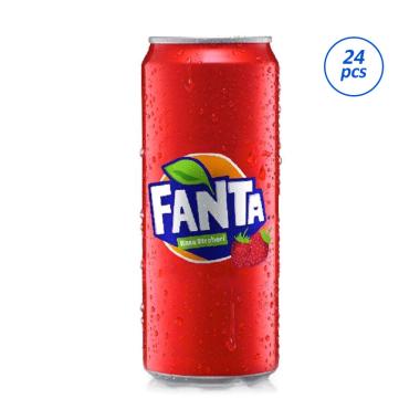 Fanta Strawberry Can Minuman Ringan [250 mL/@1dus]