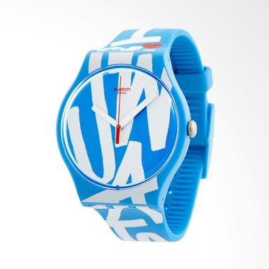 Jual Swatch SUOS103 White In Blue Jam Tangan Pria - Blue 