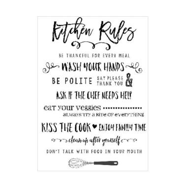 Jual OEM Quotes Kitchen Rules Wall Sticker Dekorasi 