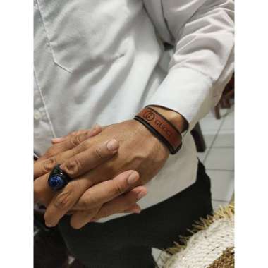 Gelang kulit sapi asli Coklat muda