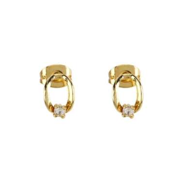 1901 Jewelry Anting Oval Swarovski Lapis Emas