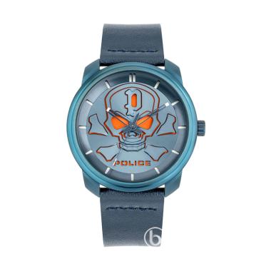 POLICE Bleder PL.15741JSB Analog Leather Original Jam Tangan Pria Ice Blue