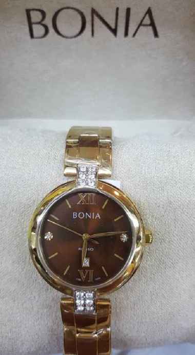 Bonia Rosso Jam Tangan Wanita Rantai Gold BNB10274-2243 Original