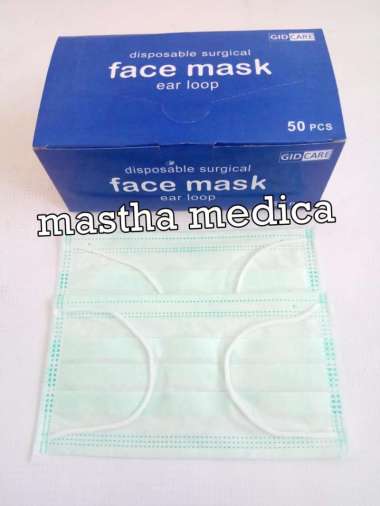 Masker Bedah Debu Penutup Mulut Face Mask Earloop Gidcare Hijau