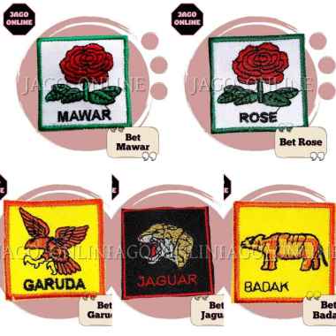 Logo Bordir Bet Tanda Bendera Regu Pramuka Bunga Bintang Putra Putri 3 Bet Mawar