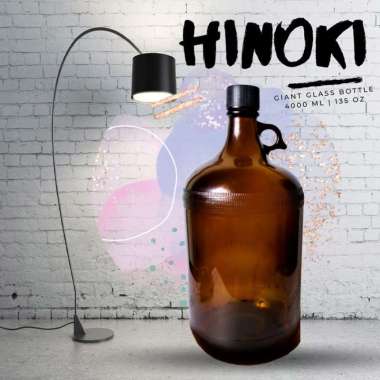 SOEBI ANTIQ - HINOKI Amber Growler Bottle 4000 mL | Botol Kaca Besar 4 Liter Amber