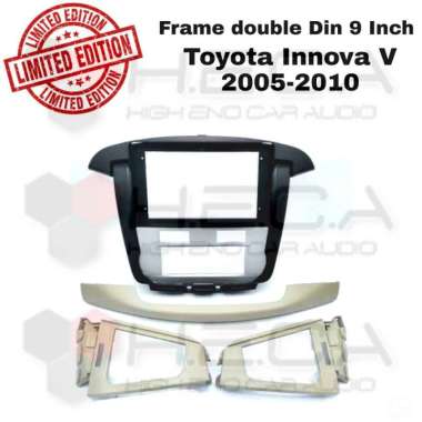 Frame 9" TOYOTA INNOVA V 2005-2010 Double Din Android Head Unit 9 inch hitam