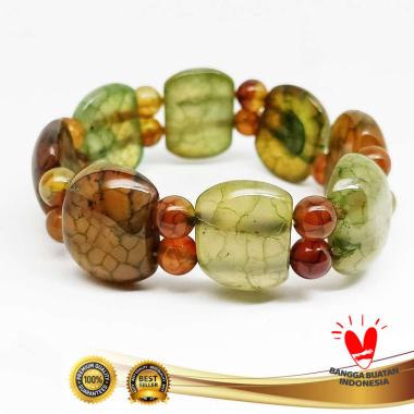 Gelang Batu Giok Asli Plat Bola - VeE Gelang Pria Wanita
